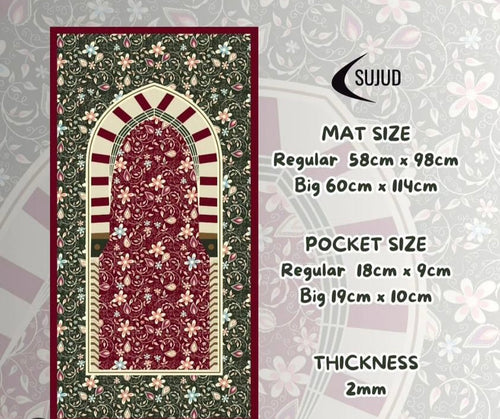 Green travel prayer mat